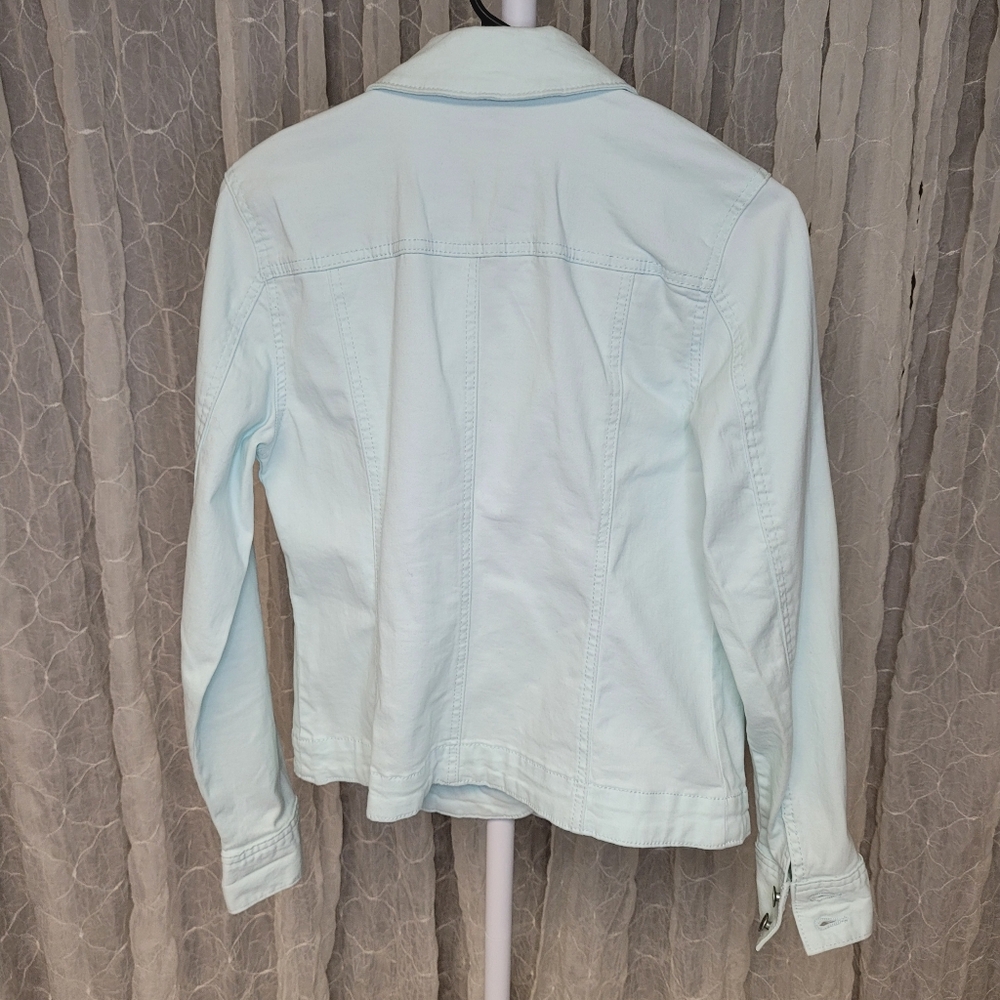 Charter Club Women's Soft Blue Mint Jean Jacket - Picture 3 of 5